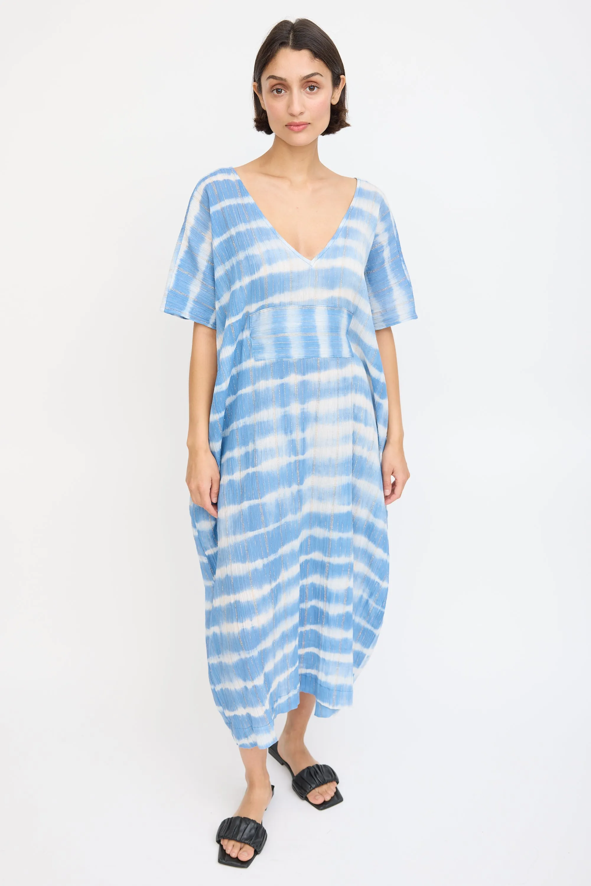 Blue & White Sparkly Dyed Dress