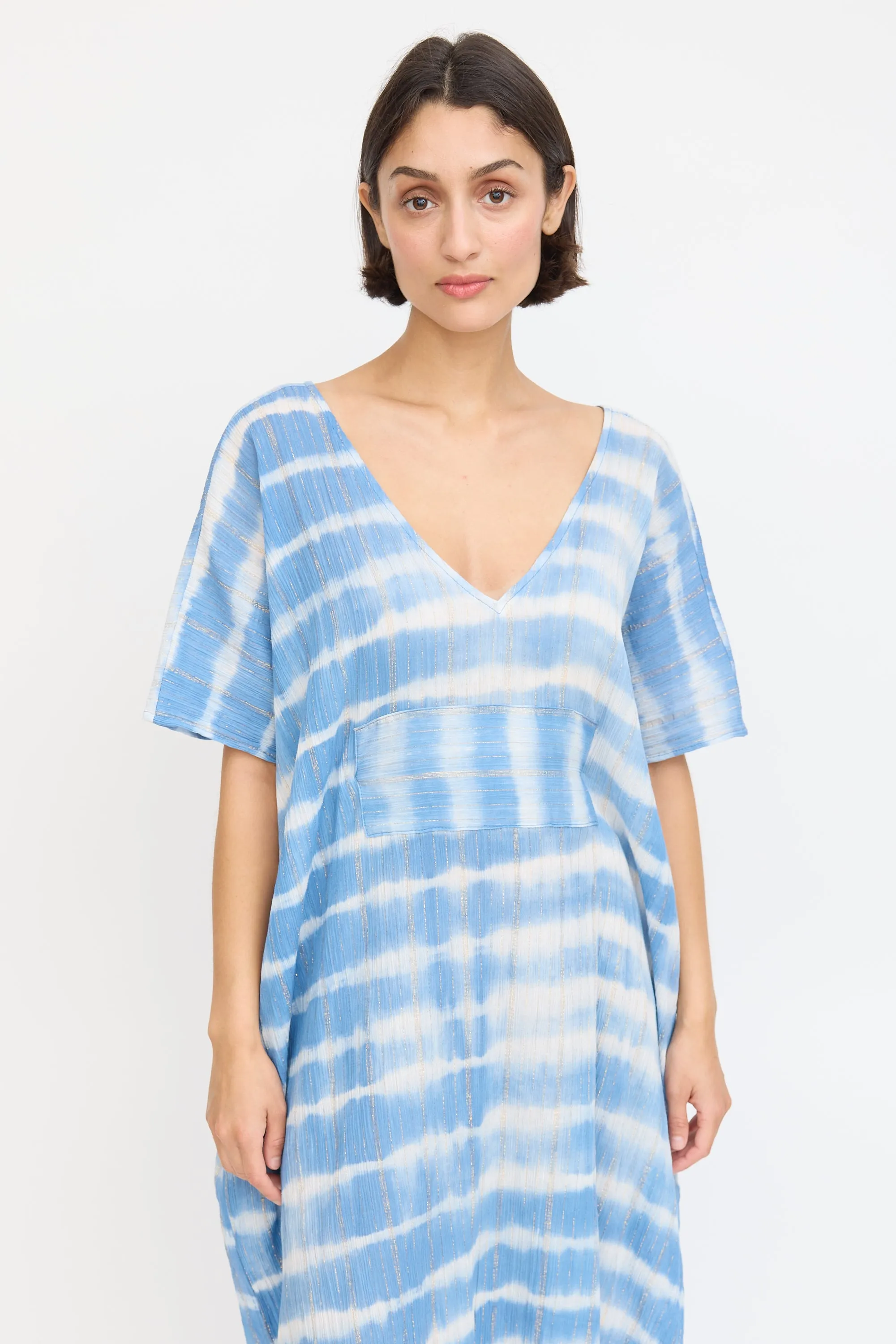 Blue & White Sparkly Dyed Dress