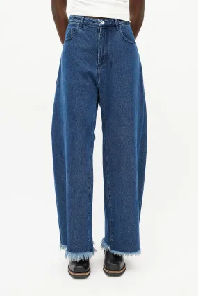 Blue Denim Wide Leg Jeans Blue Denim Wide Leg Jeans