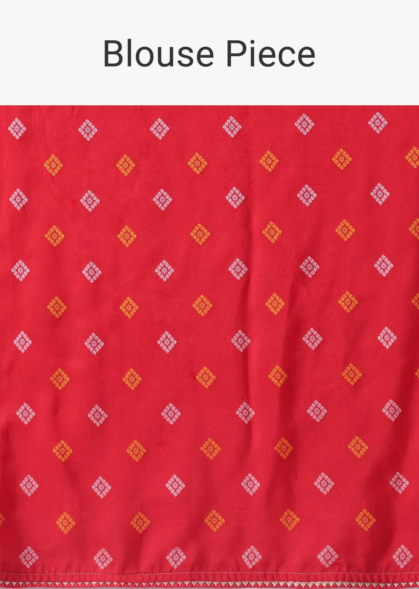 Chinese Red Woven Saree In Organza