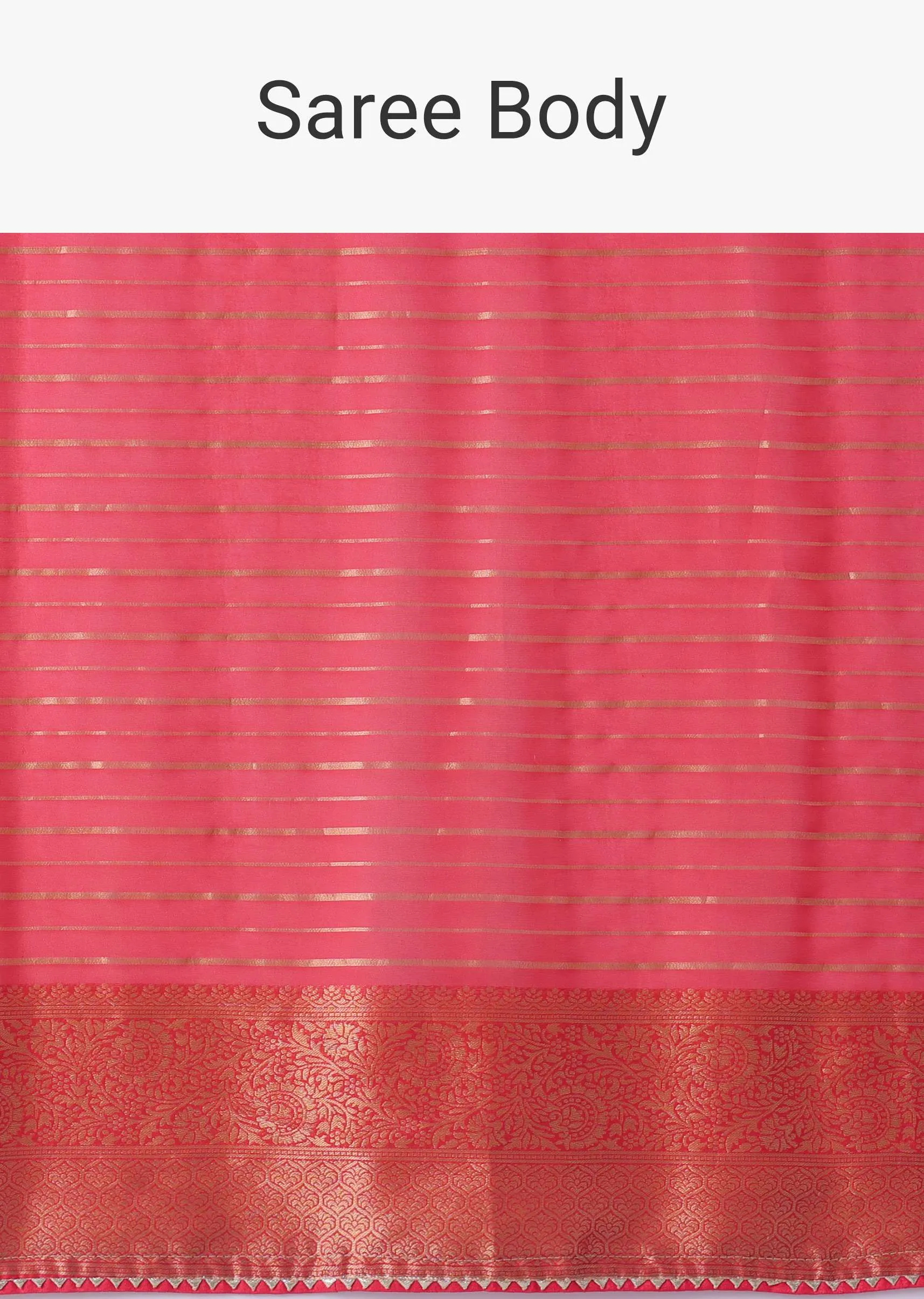 Chinese Red Woven Saree In Organza