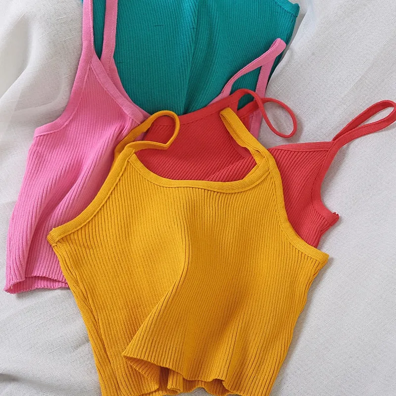 colorful Tops Knitting Camisoles