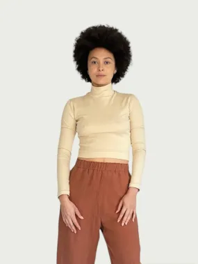 Exaggerated Mock Neck in Parchment Exaggerated Mock Neck in Parchment