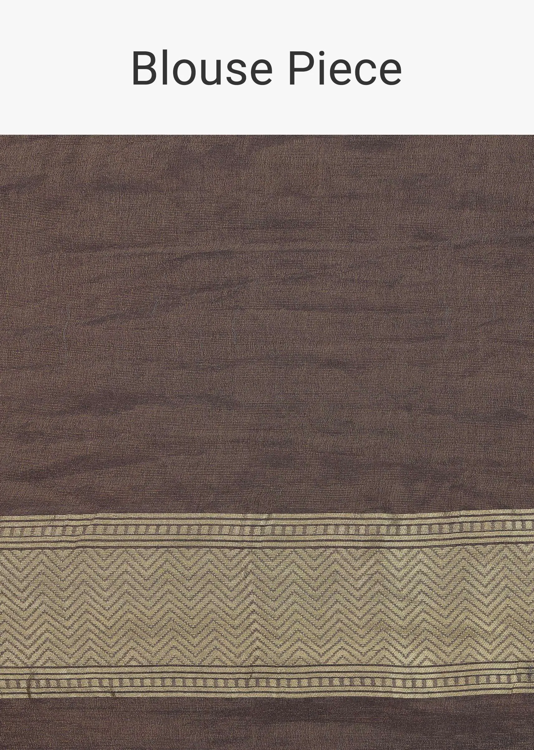 Fog Grey Saree In Tissue Georgette With Banarasi Zari Weave And An Unstitched Blouse