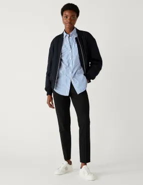 Marks & Spencer Slim Fit Stretch Ankle Trousers, Black
