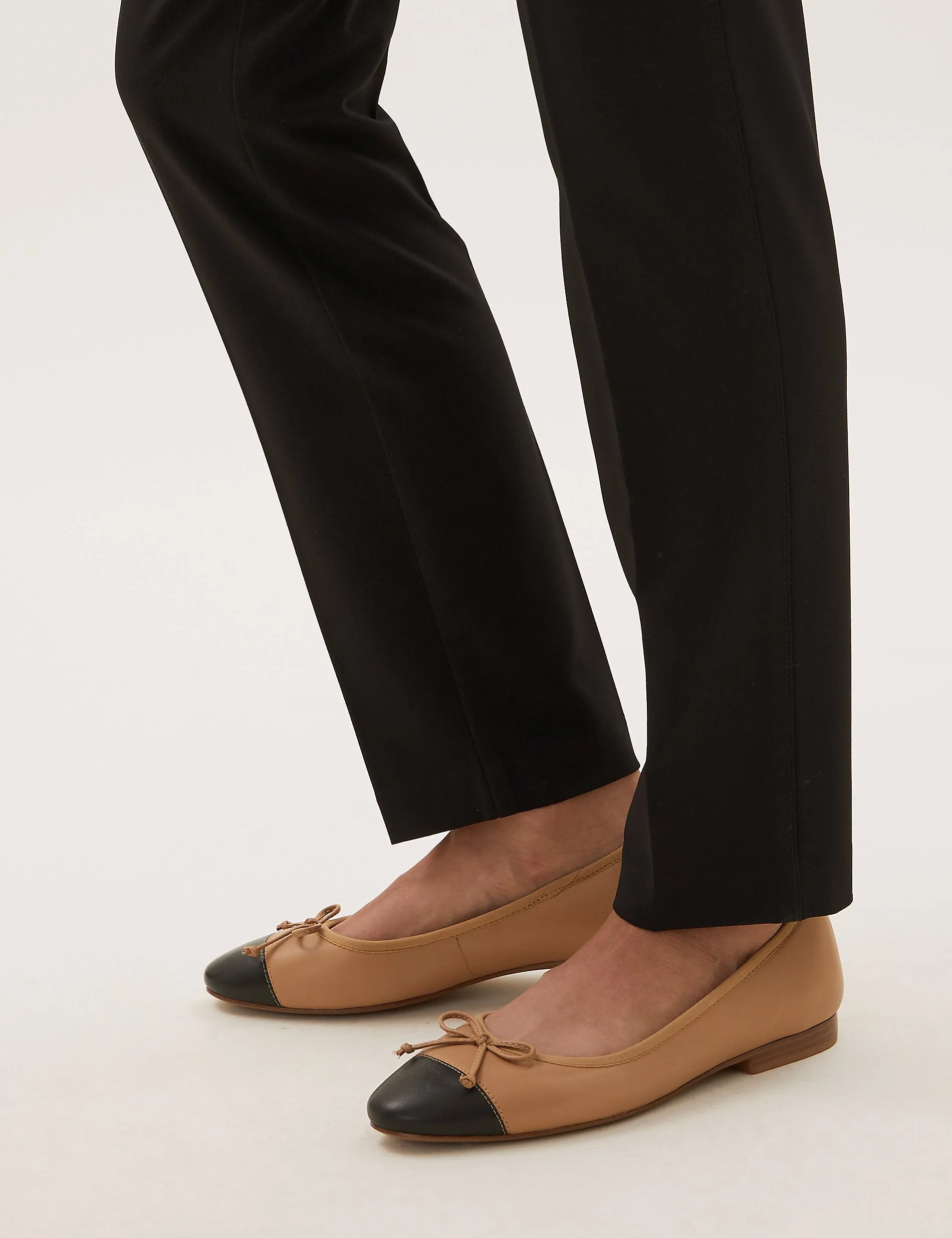 Marks & Spencer Slim Fit Stretch Ankle Trousers, Black