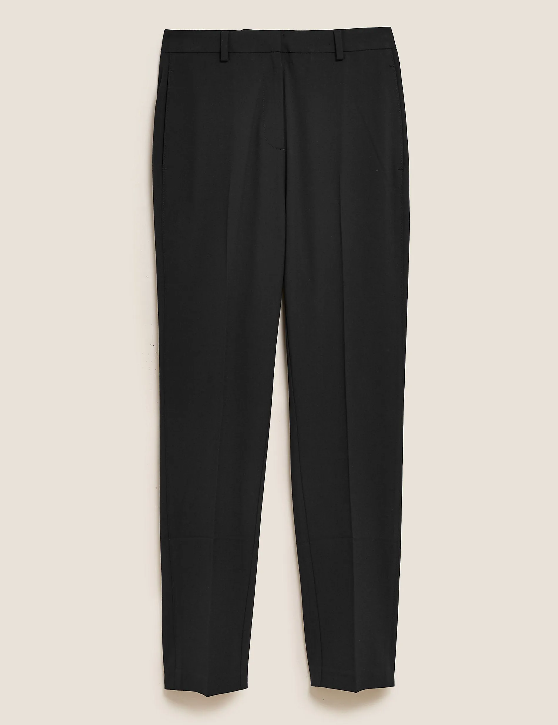 Marks & Spencer Slim Fit Stretch Ankle Trousers, Black
