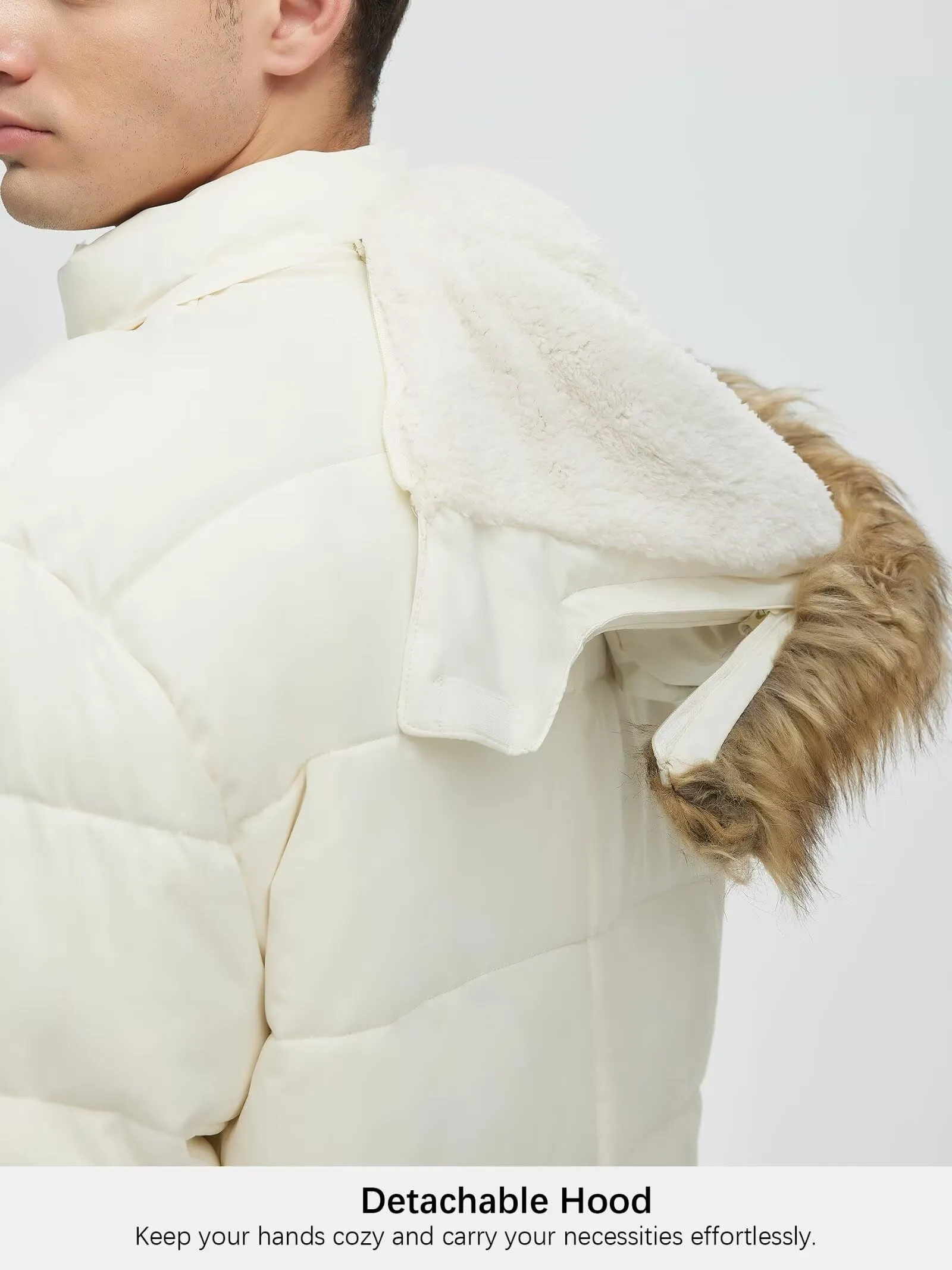 Men's Long Winter Coats Warm Water Resistant Puffy Hooded Windbreaker Insulated Thicken Jackets with Hood