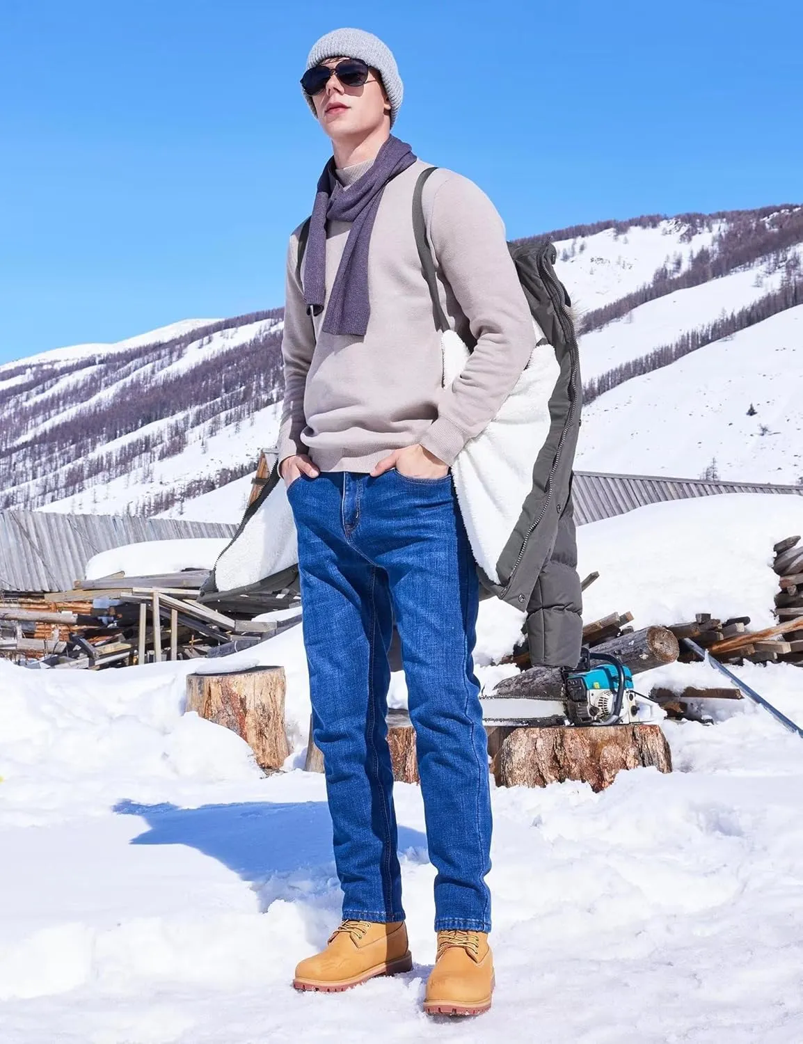 Men's Long Winter Coats Warm Water Resistant Puffy Hooded Windbreaker Insulated Thicken Jackets with Hood