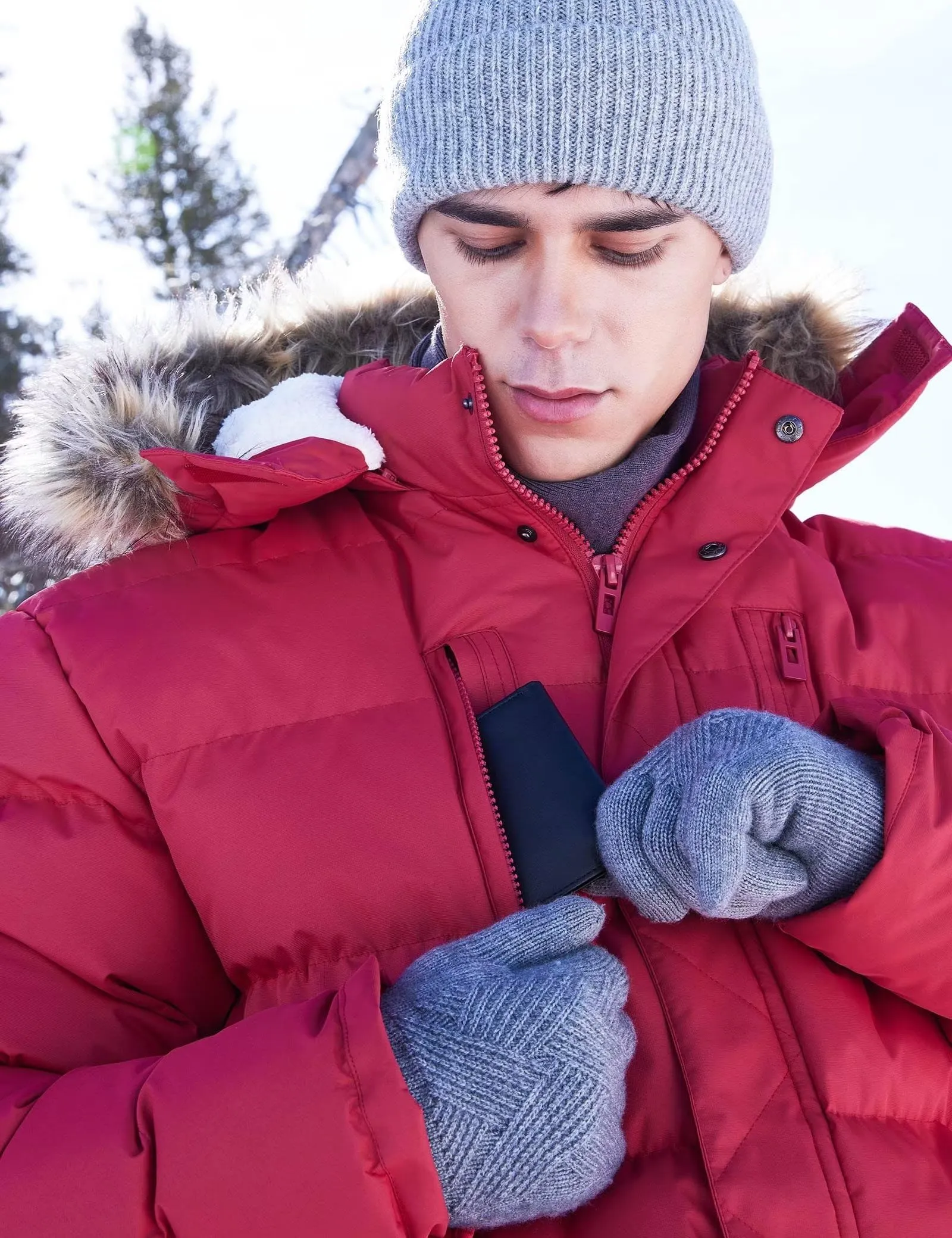 Men's Long Winter Coats Warm Water Resistant Puffy Hooded Windbreaker Insulated Thicken Jackets with Hood