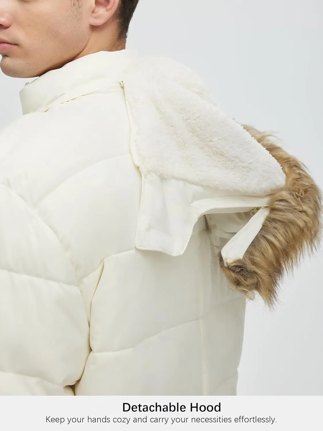 Men's Long Winter Coats Warm Water Resistant Puffy Hooded Windbreaker Insulated Thicken Jackets with Hood