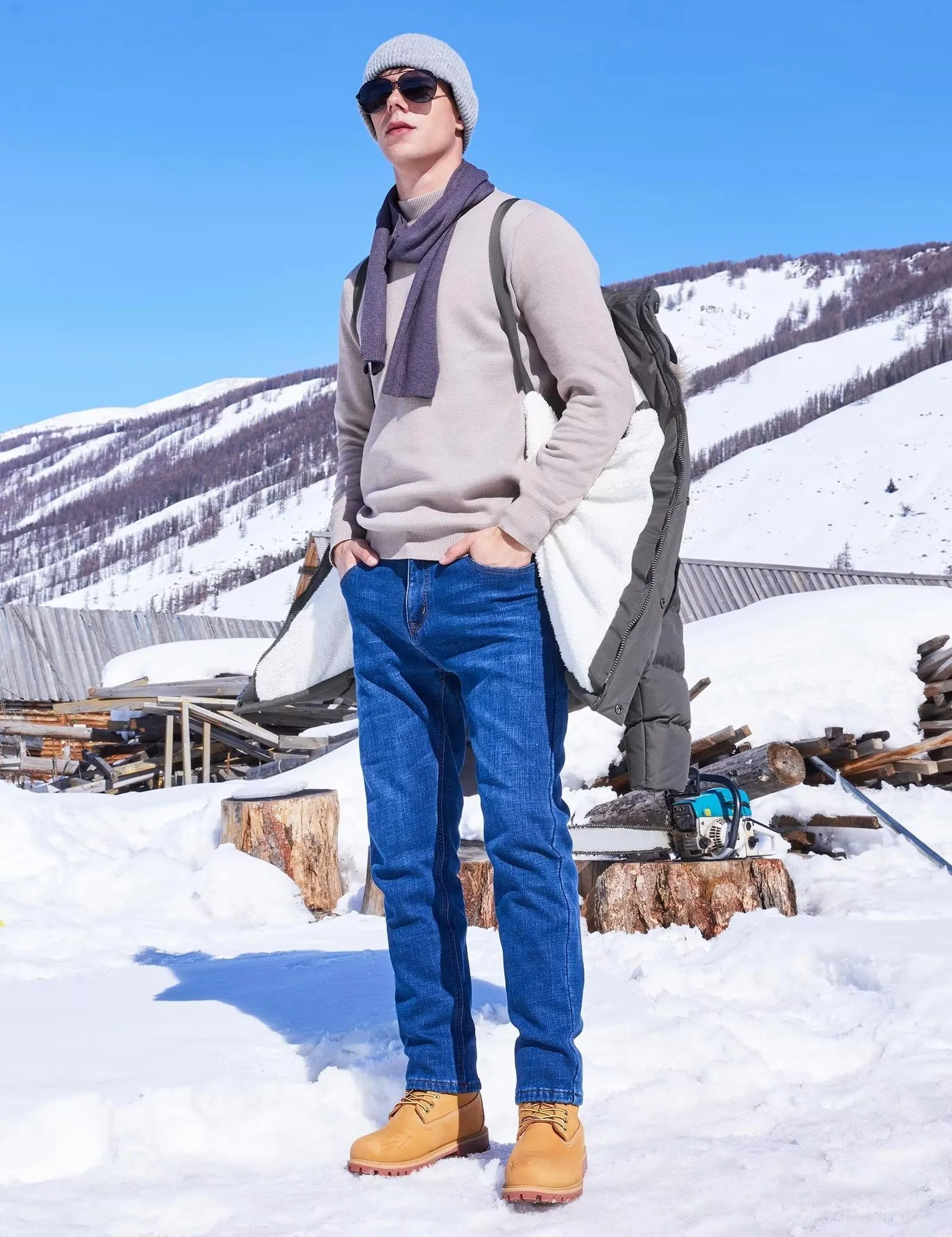 Men's Long Winter Coats Warm Water Resistant Puffy Hooded Windbreaker Insulated Thicken Jackets with Hood