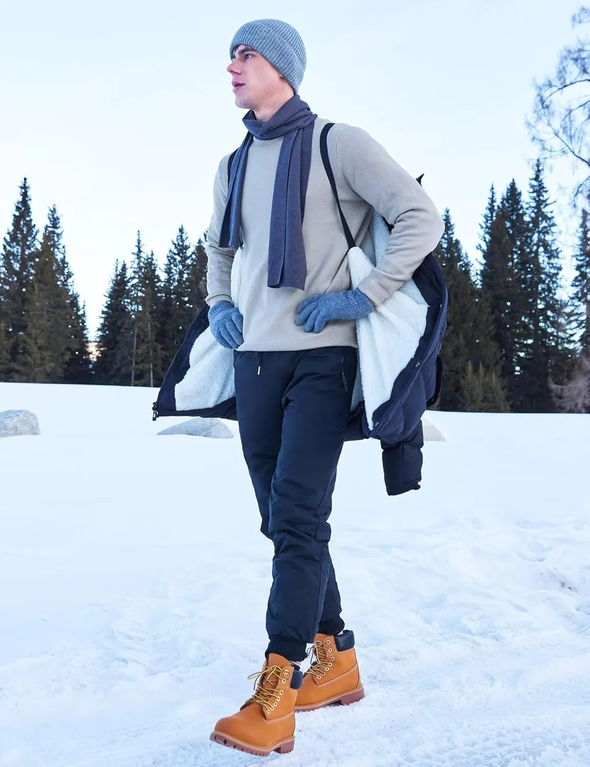 Men's Long Winter Coats Warm Water Resistant Puffy Hooded Windbreaker Insulated Thicken Jackets with Hood