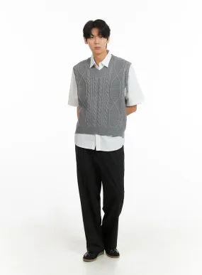 Men's Solid Wide Fit Trousers IA401 Men's Solid Wide Fit Trousers IA401