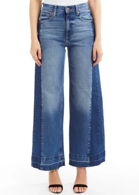 Mix Wash Wide Leg in Two Tone Indigo - Tractr Jeans