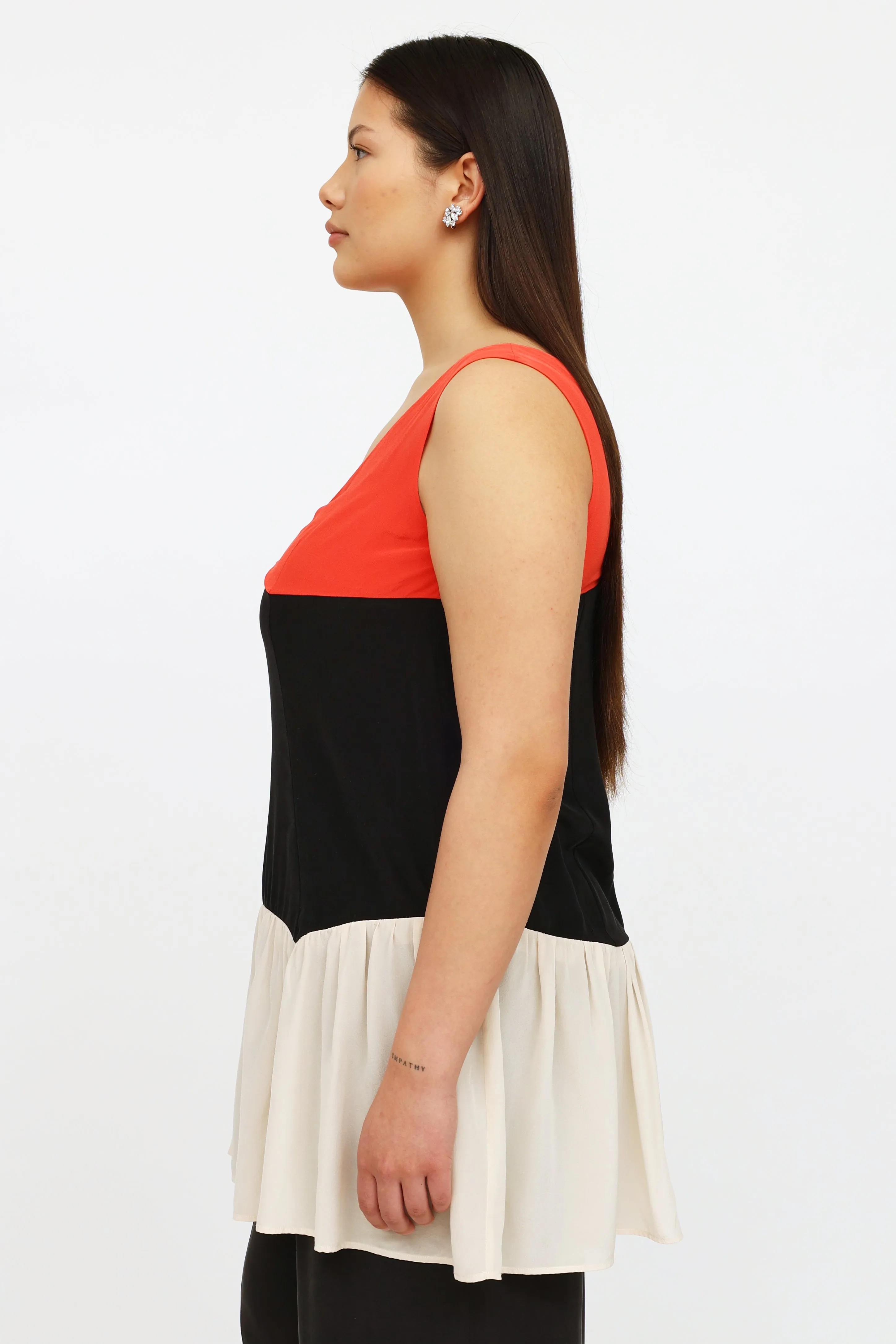 Red Black & Cream Top