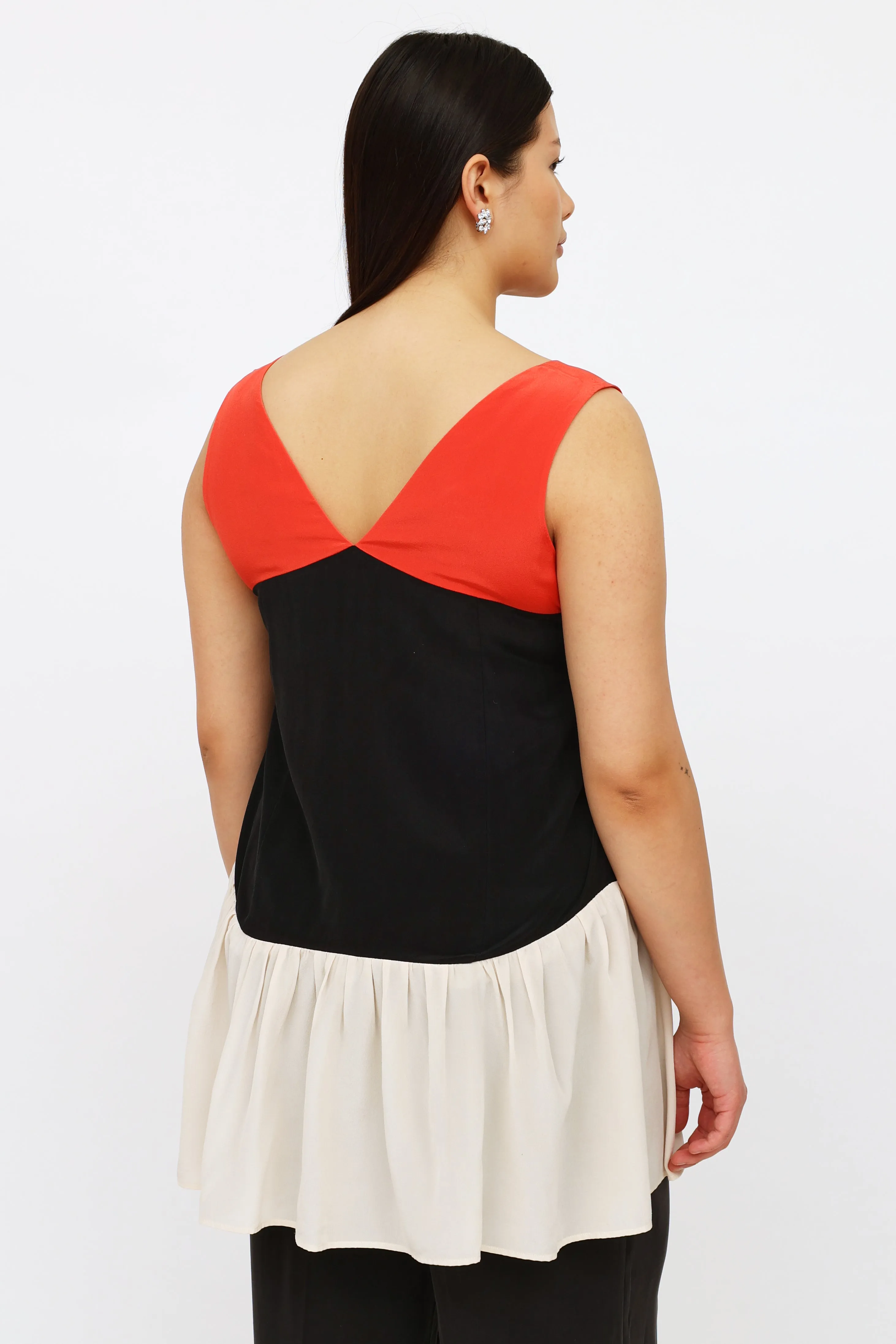 Red Black & Cream Top