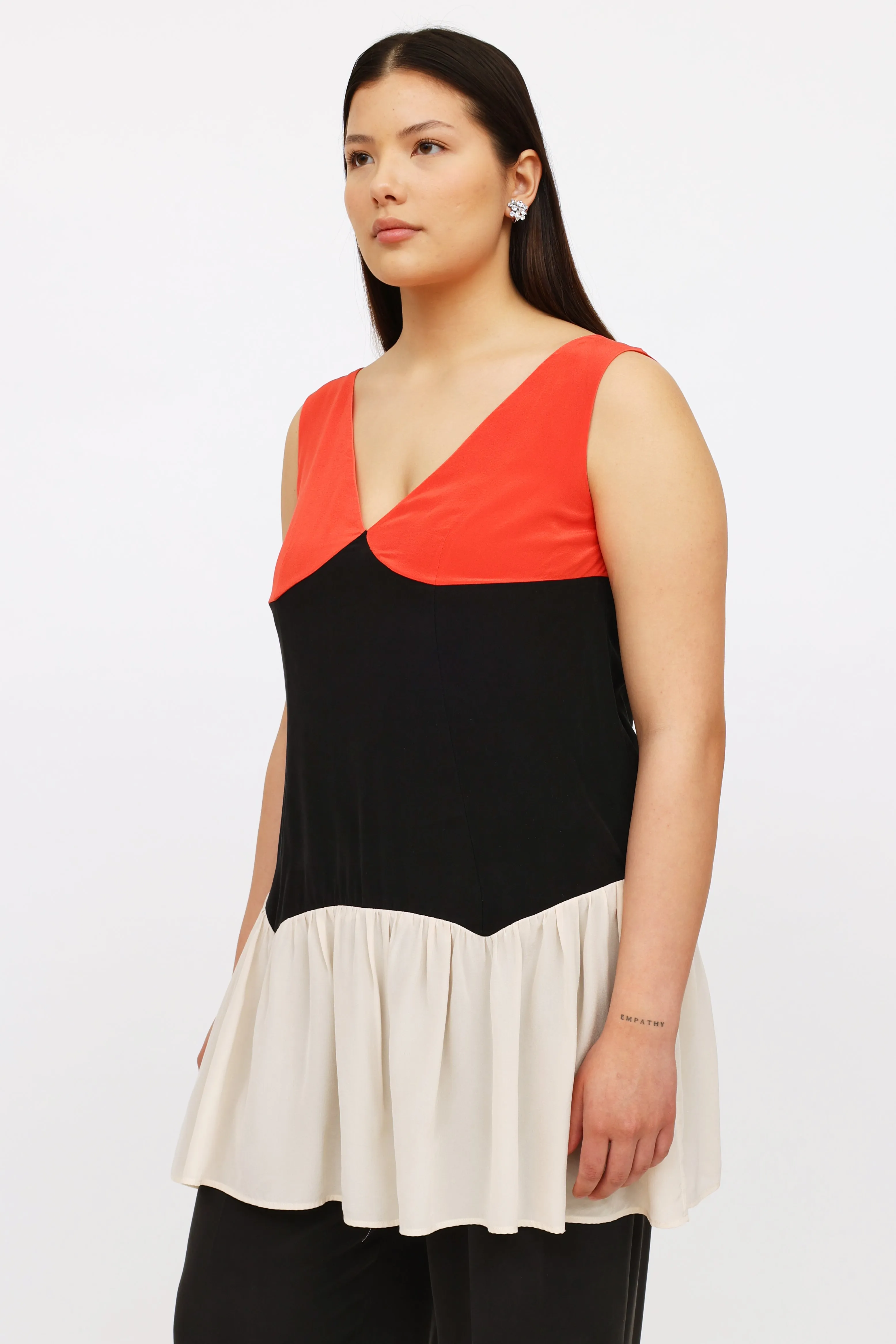 Red Black & Cream Top