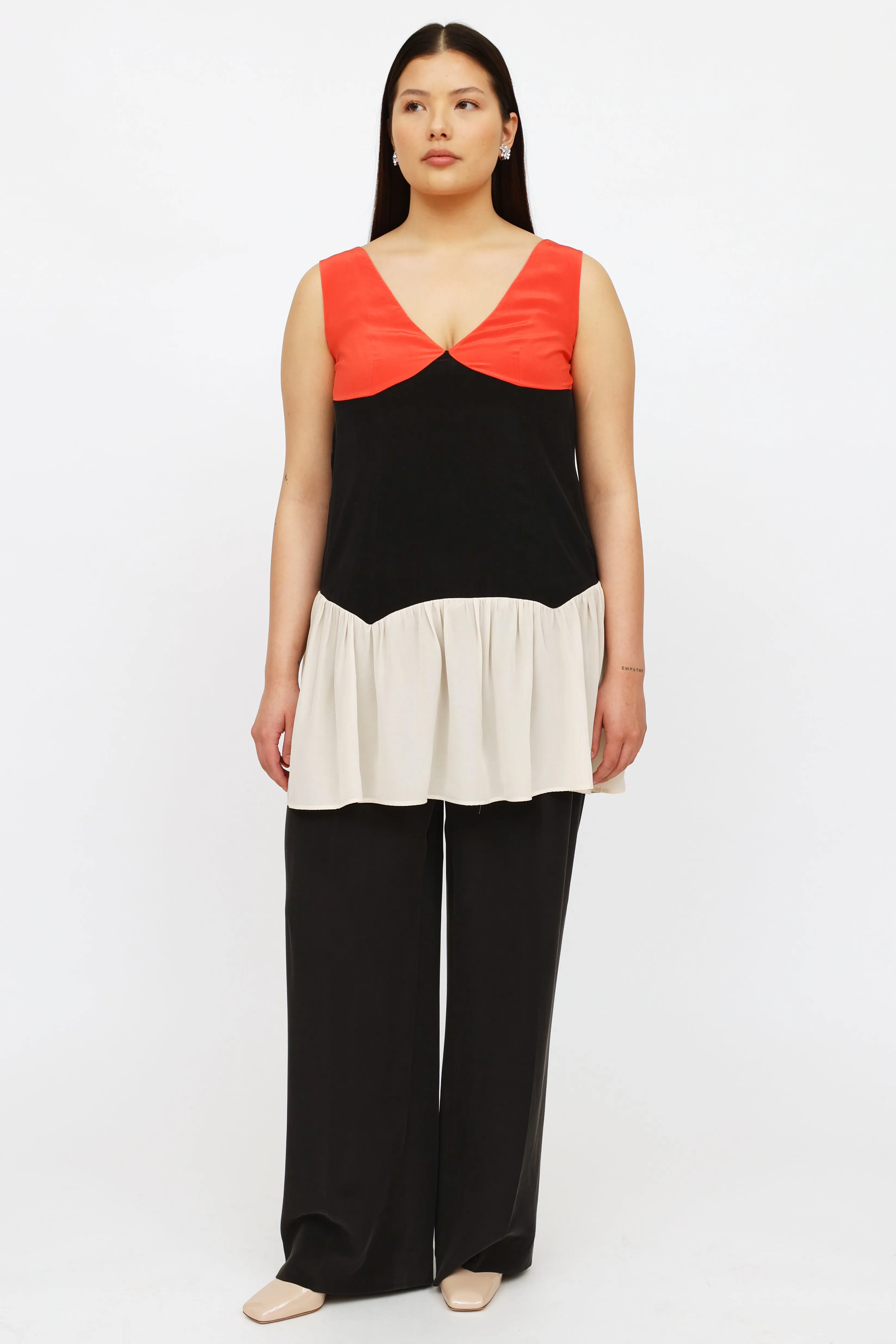 Red Black & Cream Top