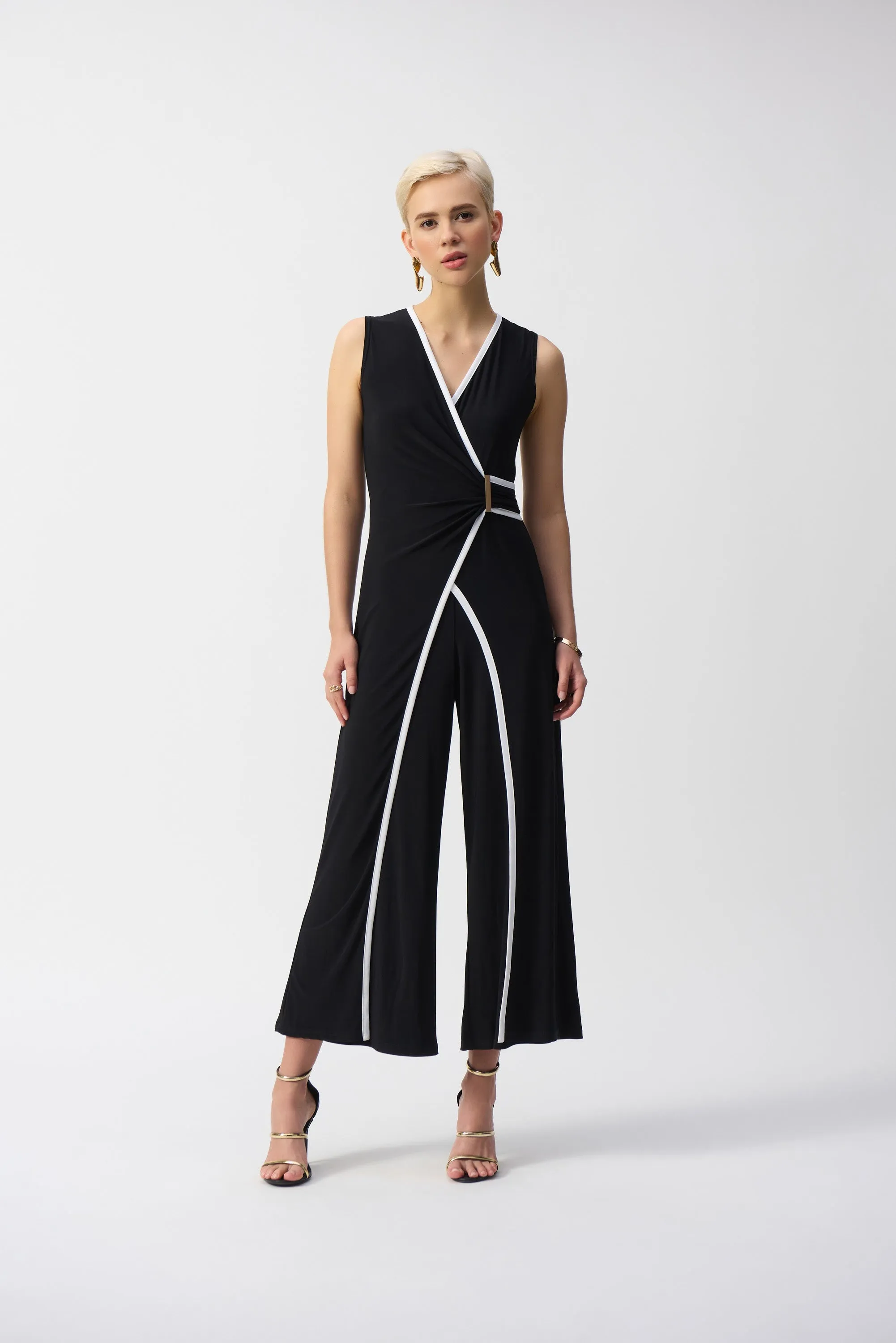 Silky Sleeveless Culotte Jumpsuit