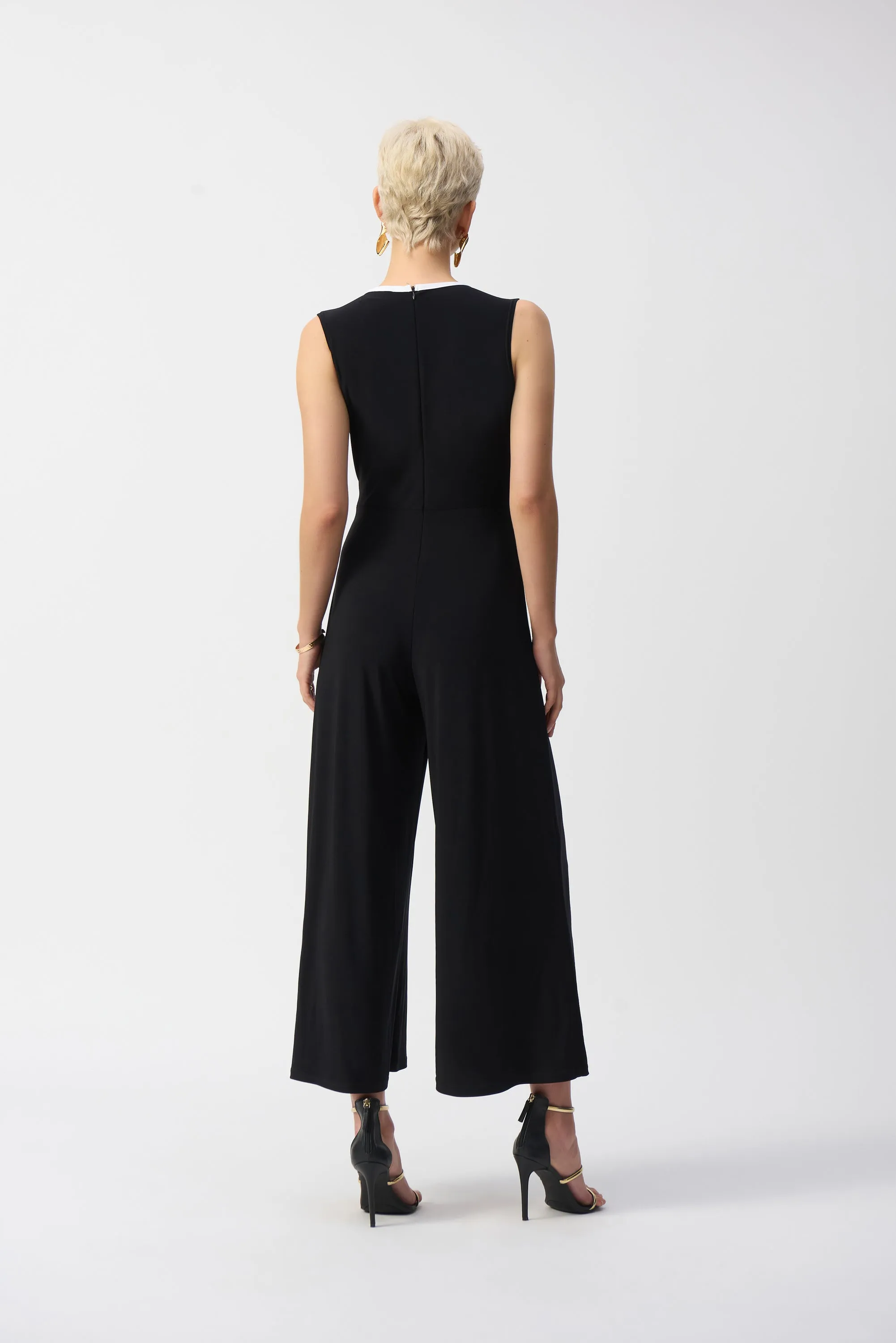 Silky Sleeveless Culotte Jumpsuit