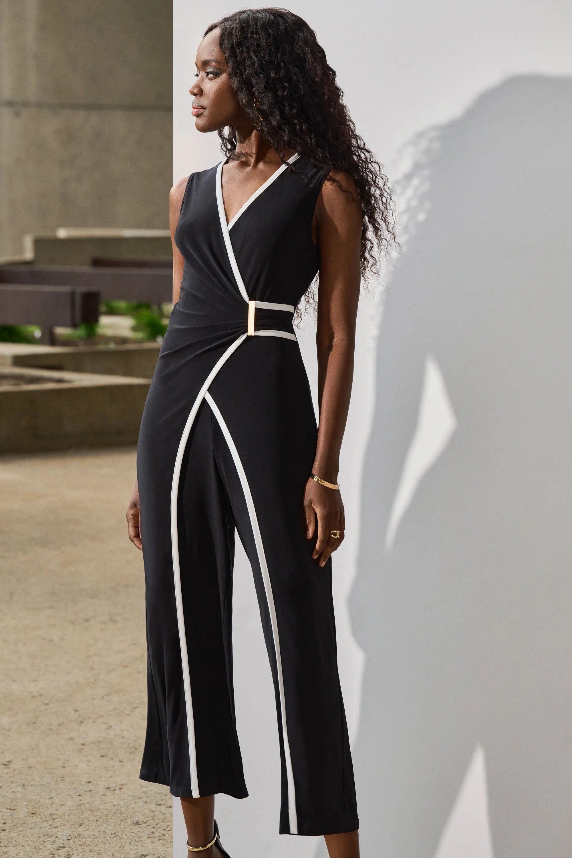 Silky Sleeveless Culotte Jumpsuit