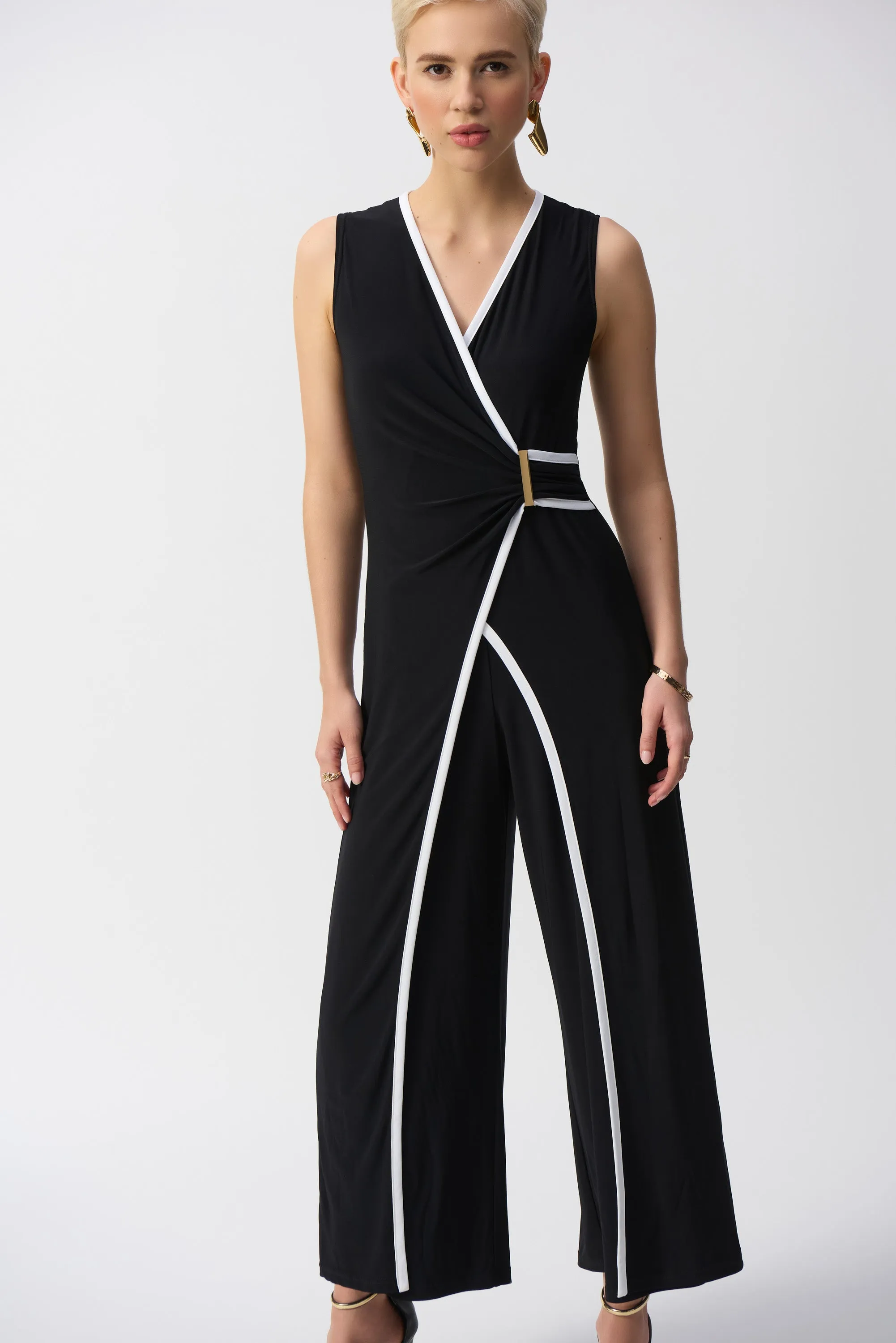Silky Sleeveless Culotte Jumpsuit