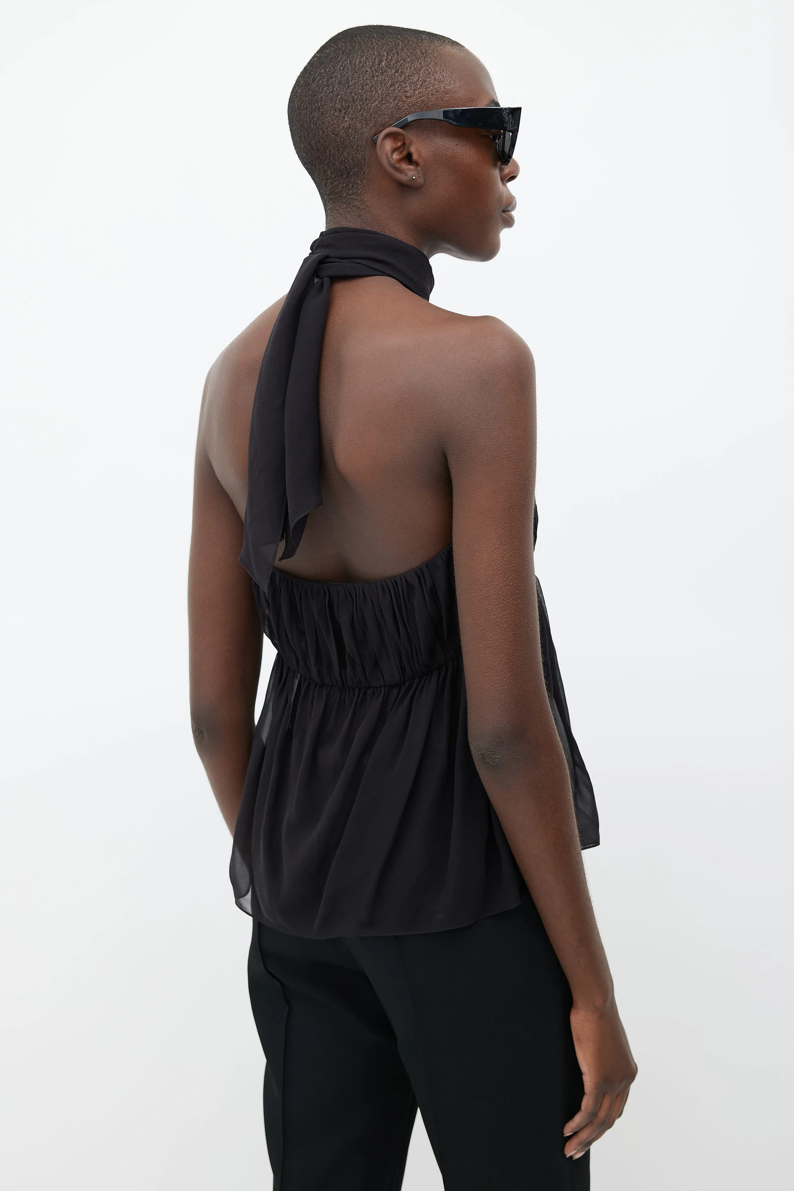 SS 2011 Black Silk Halter Top