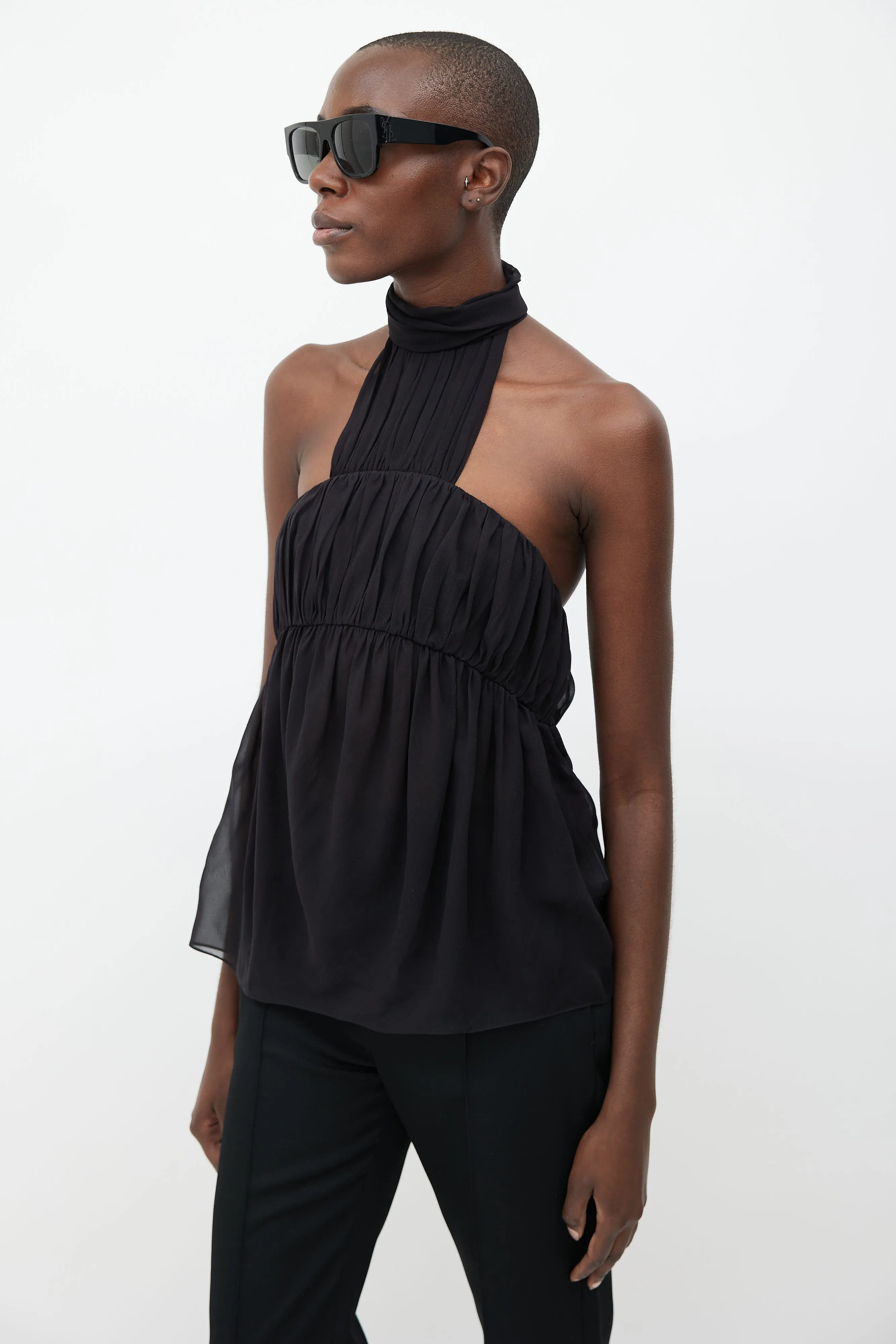 SS 2011 Black Silk Halter Top