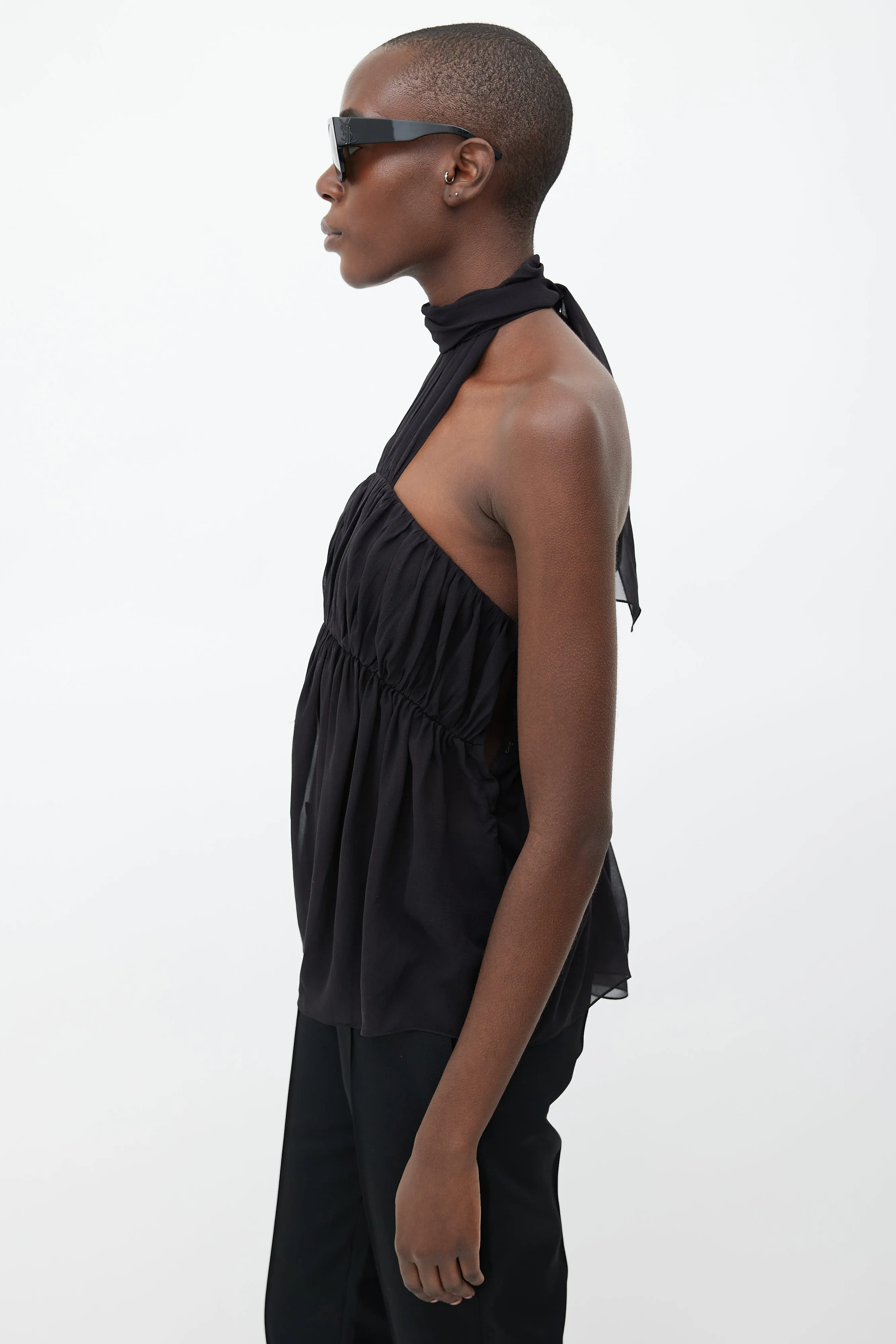 SS 2011 Black Silk Halter Top