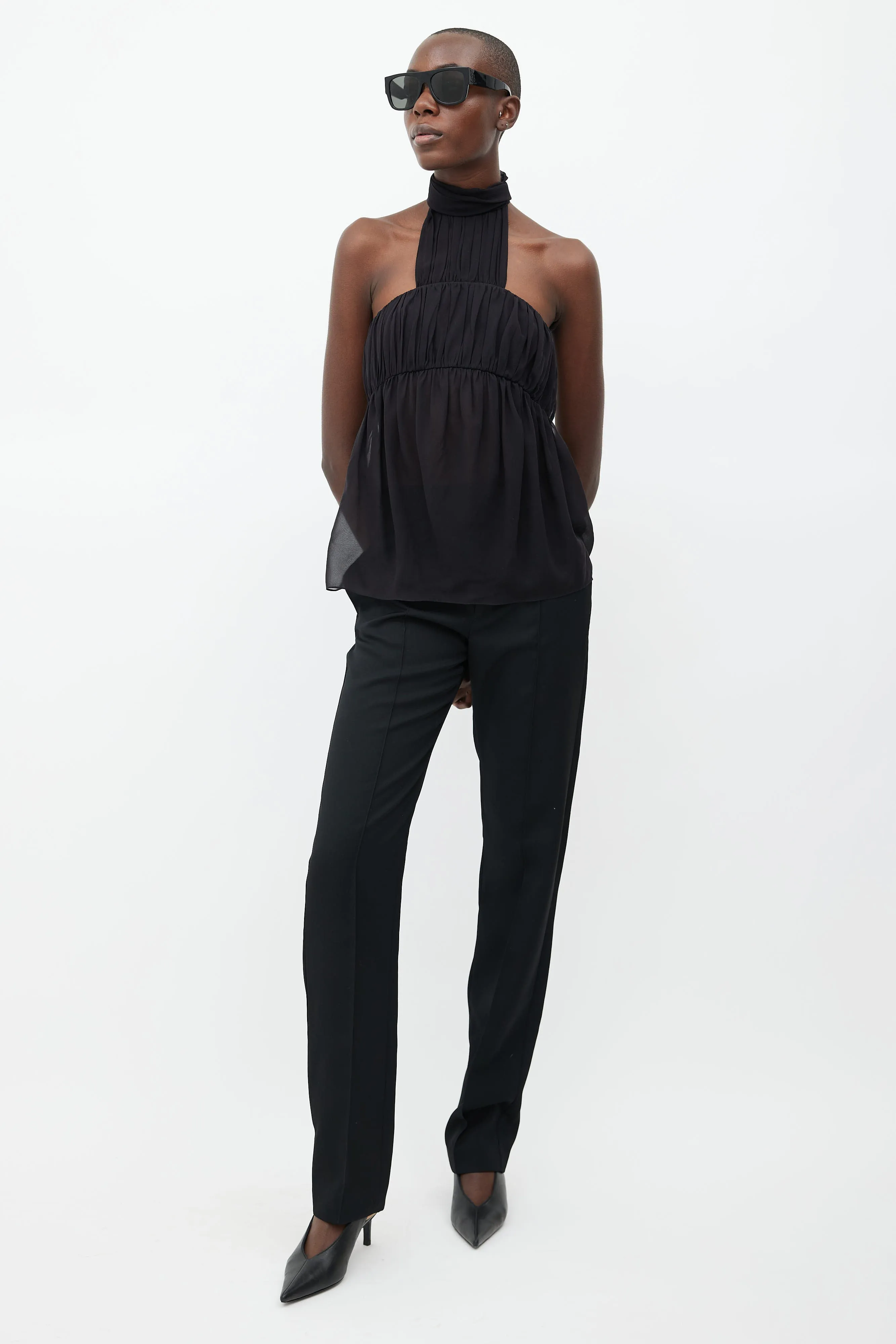 SS 2011 Black Silk Halter Top