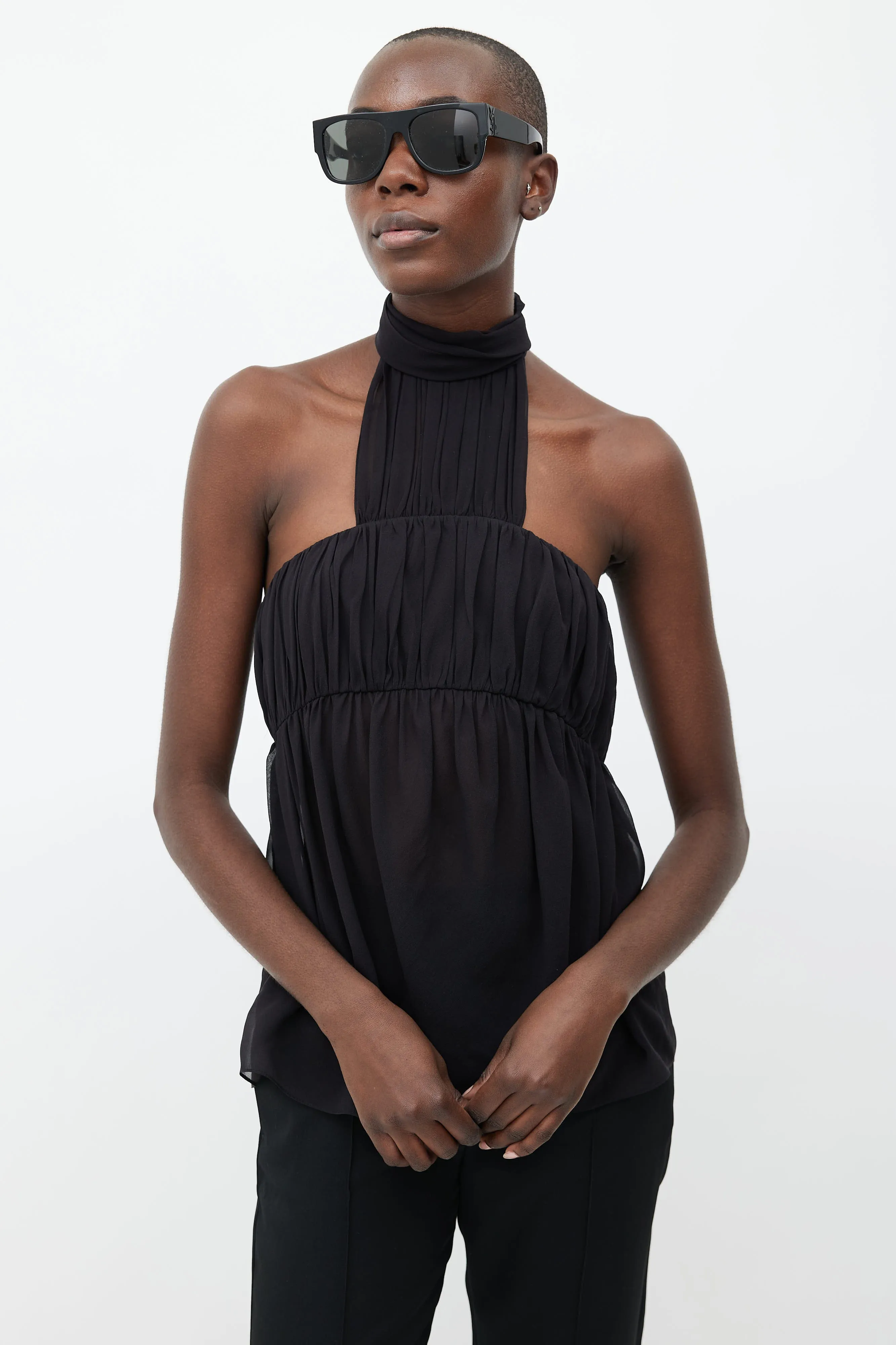 SS 2011 Black Silk Halter Top