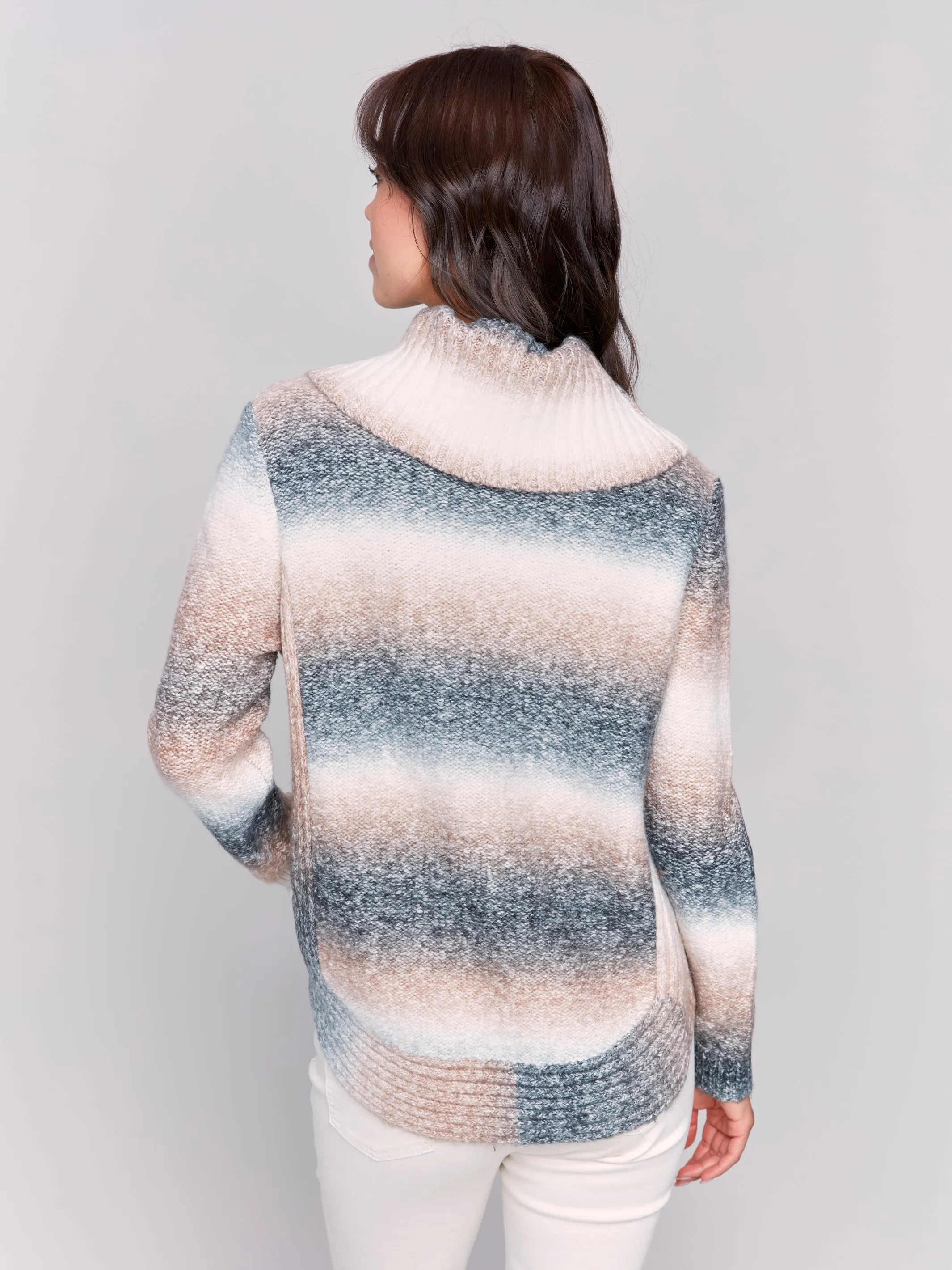 Two-Toned Cowl Neck Sweater