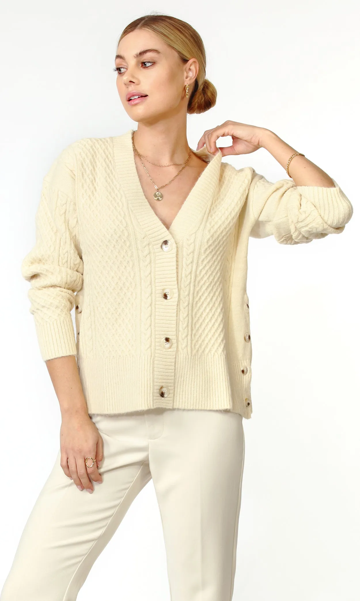 Vickie Cable Knit Oversized Cardigan